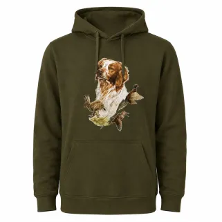 Sweat capuche kaki épagneul Bartavel® - Chasse & Nature