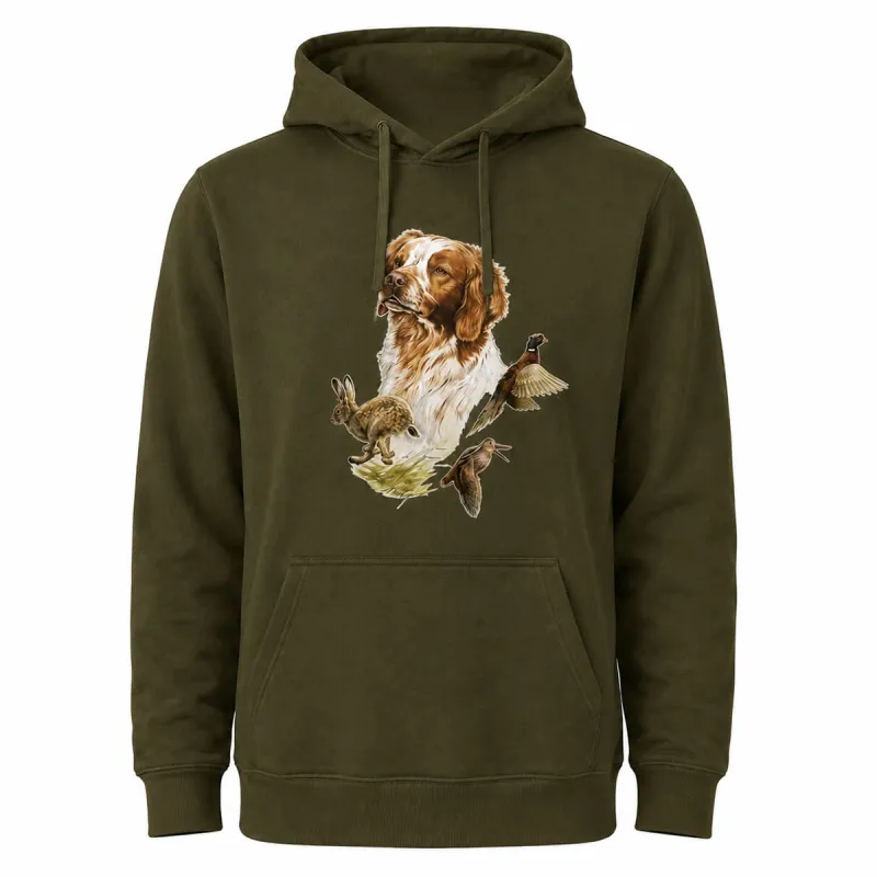 Sweat capuche kaki épagneul Bartavel® - Chasse & Nature
