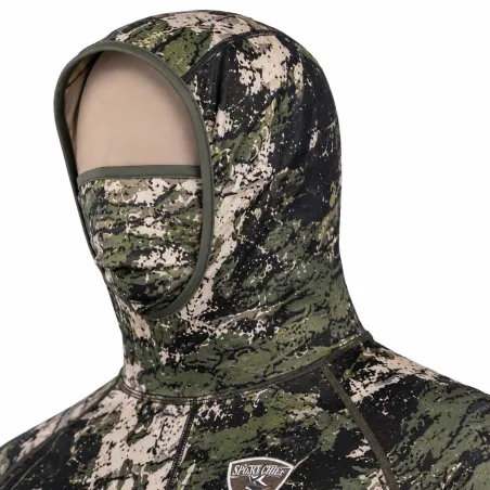 Gilet technique respirant avec capuche et masque intégré