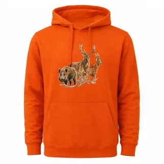 Sweat capuche Bartavel® grands animaux orange