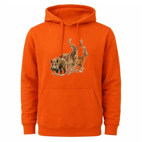 Sweat capuche Bartavel® grands animaux orange