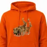 Sweat capuche Bartavel® grands animaux orange