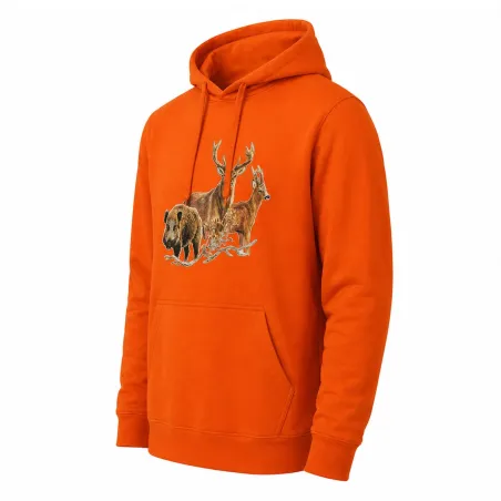 Sweat capuche Bartavel® grands animaux orange