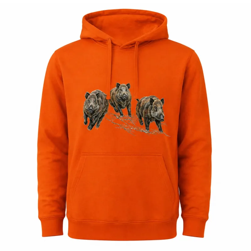 Sweat capuche Bartavel® orange sangliers M à 3XL