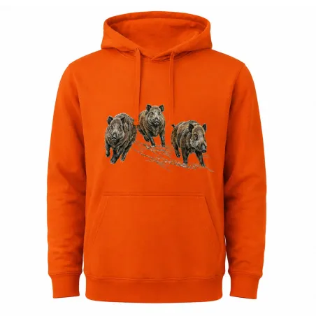 Sweat capuche Bartavel® orange sangliers M à 3XL