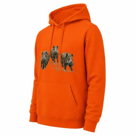 Sweat capuche Bartavel® orange sangliers M à 3XL