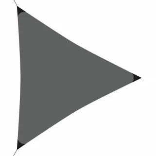 Voile d'ombrage triangulaire gris 360x360 cm - UPF 50+