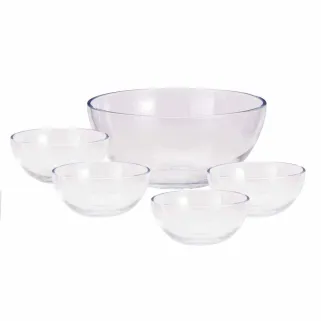 Lot 5 saladiers verre - 1 grand + 4 petits formats