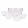 Lot 5 saladiers verre - 1 grand + 4 petits formats