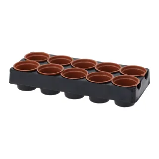 10 pots de semis en polystyrène - 28,5x11,8cm - Ø5cm