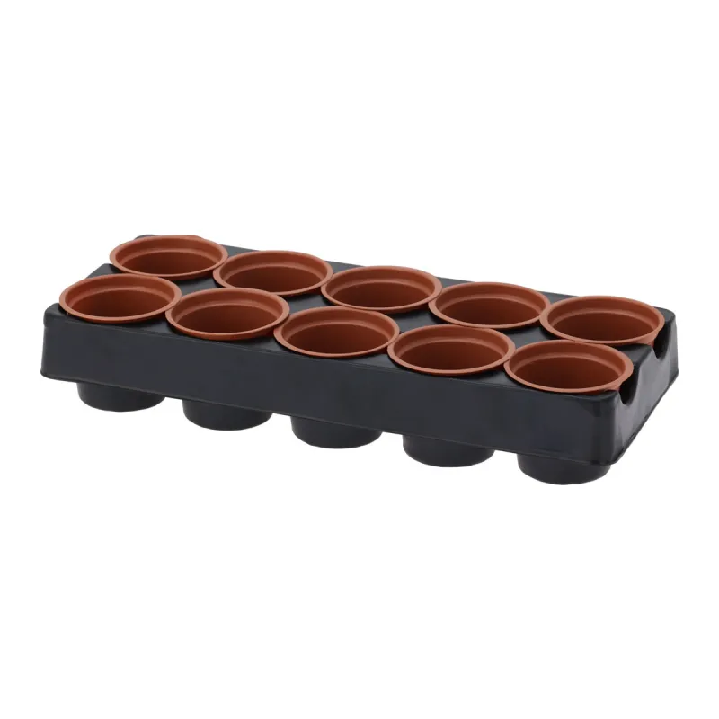 10 pots de semis en polystyrène - 28,5x11,8cm - Ø5cm