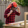 Casque forestier homme orange - Visière et anti-bruit intégrés