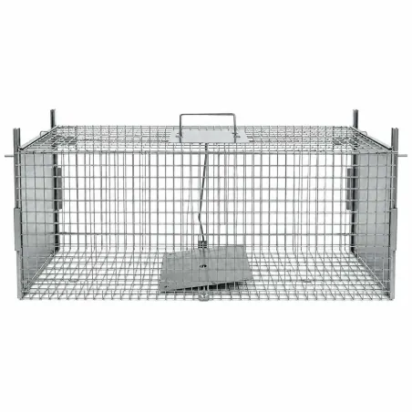 Piège à fauves pliable 2 entrées 160x55x50cm maille acier