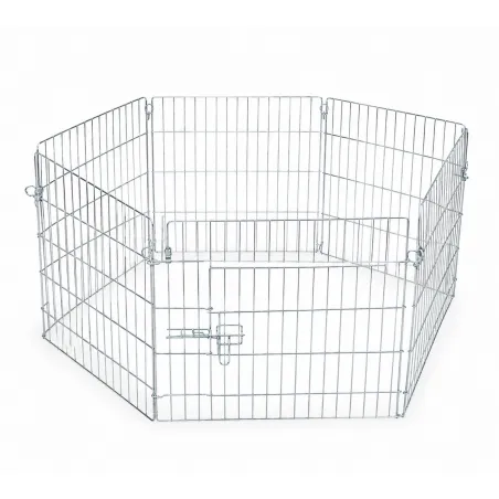 Enclos hexagonal sécurisé pour chiots ou rongeurs