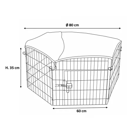 Enclos hexagonal sécurisé pour chiots ou rongeurs