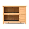 Clapier bois 2 étages pour lapins 136x50x92 cm