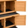 Clapier bois 2 étages pour lapins 136x50x92 cm