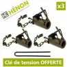 Lot de 3 pièges raton laveur tube métal 9cm + chaîne 30cm