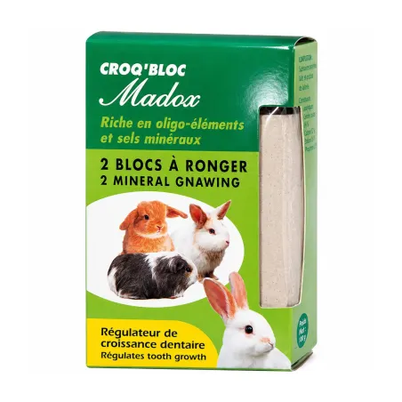 Lot de 20 blocs minéraux Croq'bloc pour rongeurs - PERRIN MADOX