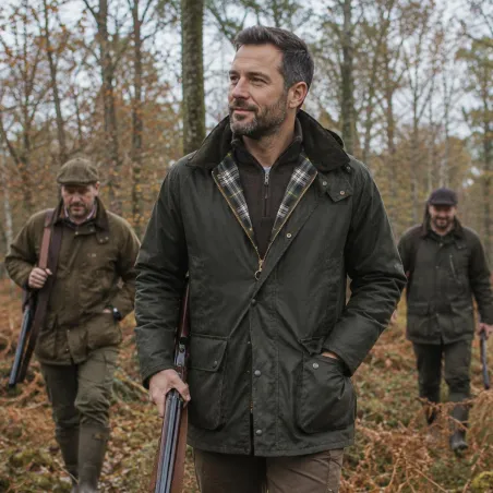 Veste Poacher Walker and Hawkes - Coton ciré vert style anglais