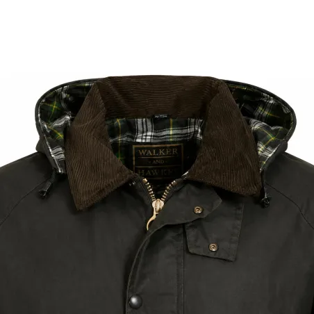 Veste Poacher Walker and Hawkes - Coton ciré vert style anglais