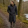 Manteau long Waxstock navy Walker & Hawkes M à 3XL