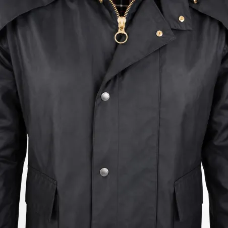 Manteau long Waxstock navy Walker & Hawkes M à 3XL