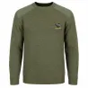 Pull chasse brodé sanglier - Taille S - Kaki