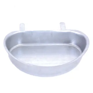 Lot de 10 mangeoires-abreuvoirs demi-lune 0,4L en métal