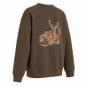 Sweat enfant kaki motifs grands animaux 6-14 ans