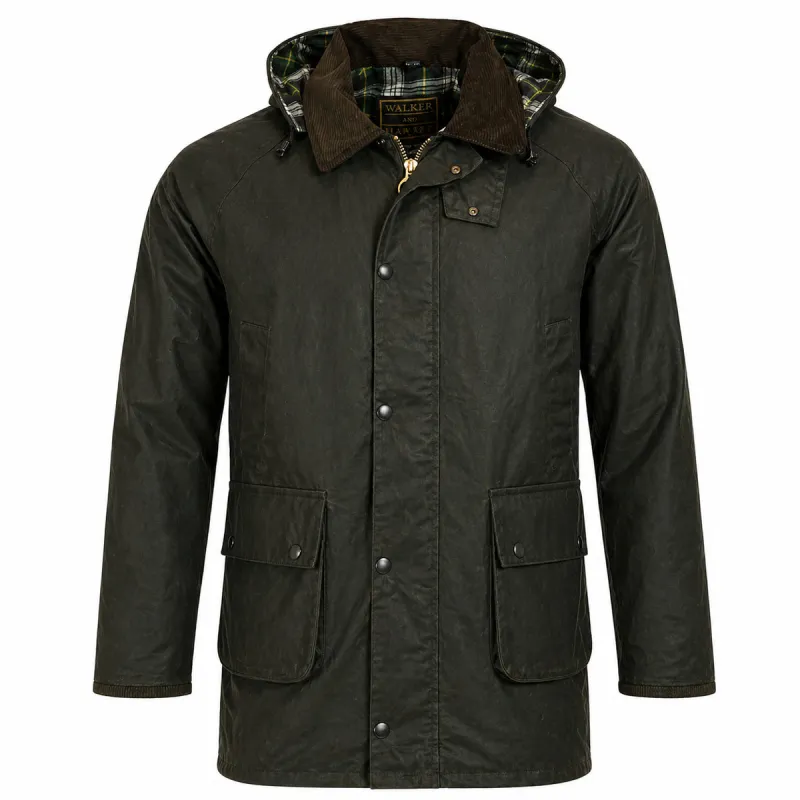 Veste Poacher Walker and Hawkes - Coton ciré vert style anglais