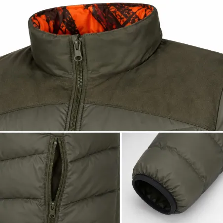 Doudoune réversible Alaskan Kaki/Orange - Chasse & Outdoor