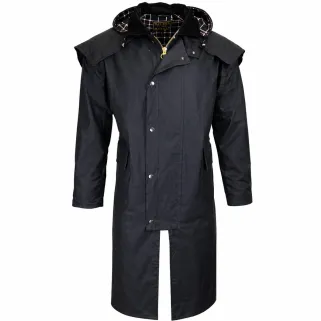 Manteau long Waxstock navy Walker & Hawkes M à 3XL