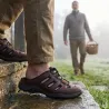 Sabots homme cuir marron à attache rapide - AYOKA Dugi