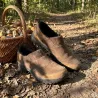 Sabots Montana cuir suédé chocolat/taupe 39-46