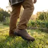 Sabots Montana cuir suédé chocolat/taupe 39-46