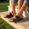 Sandales Debi cuir marron homme - Confort & style AYOKA
