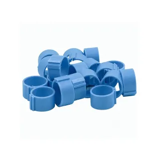 Bagues éco clip Ø16mm turquoise - Lot de 100