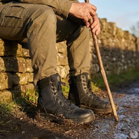 Chaussures Tactic mi-hautes noires antidérapantes pour éleveurs