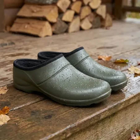 Sabots fourrés EVA verts - Confort et chaleur 39-46