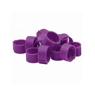Lot de 100 bagues à clip éco Ø16mm couleur mauve