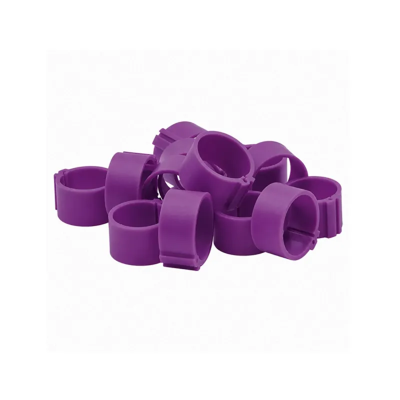 Lot de 100 bagues à clip éco Ø16mm couleur mauve