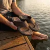 Tongs cuir marron homme - Dirbe Ayoka - Confort & style