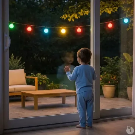 Guirlande LED 20 boules colorées - 14,5 m extérieur