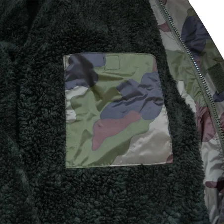Veste coupe-vent fourrée camouflage S à 3XL