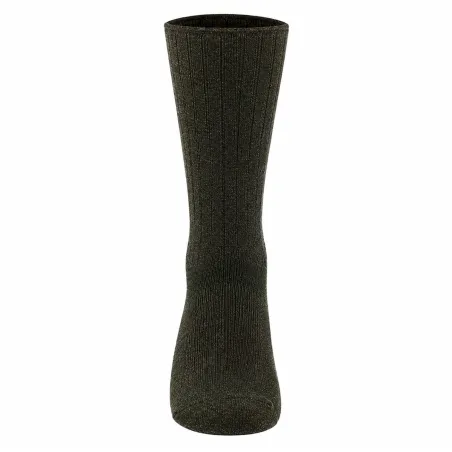 Chaussettes mérino kaki - Confort non-comprimant 80% laine