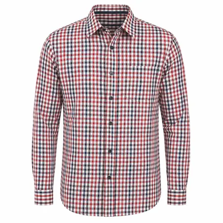Chemise Vichy coton orange/bleu - M à 3XL - Gandja