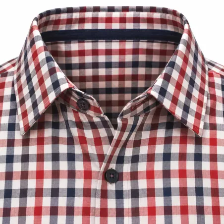 Chemise Vichy coton orange/bleu - M à 3XL - Gandja