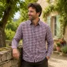 Chemise Vichy coton orange/bleu - M à 3XL - Gandja