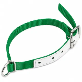 Collier ajustable moutons/chèvres en nylon vert 60cm